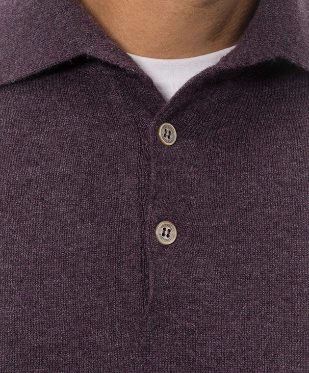 Brunello Cucinelli Фиолетовое поло из кашемира M2200295 изображение 5