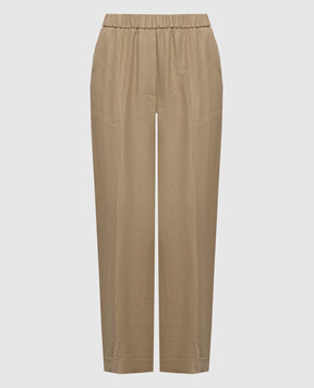 Peserico Бежеві штани з льону з відворотами A0403602606