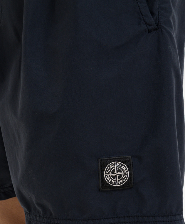 Stone Island Темно-синие шорты для плавания с нашивкой эмблемы L1S15B100B09S0046 изображение 5