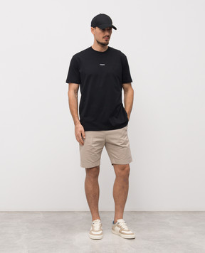 Iceberg Чорна футболка з контрастною вишивкою логотипа F0456325