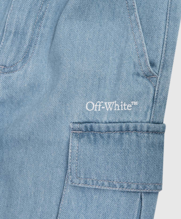 Off-White Дитячі блакитні джинсові шорти 44BYC002S26D001 зображення 3