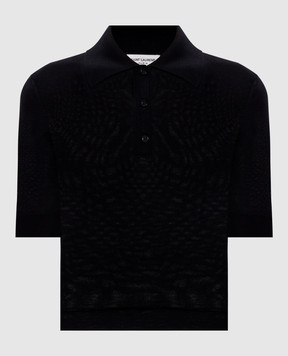 Saint Laurent Чорне поло з вовни, кашеміру та шовку 801518YAPK2