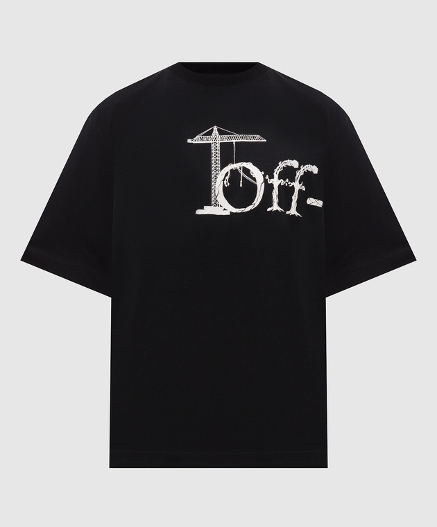 Off-White Черная футболка Shared с принтом 44MAA120F26J00N