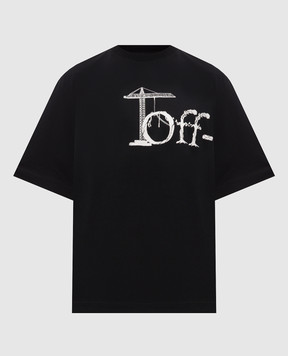 Off-White Черная футболка Shared с принтом 44MAA120F26J00N