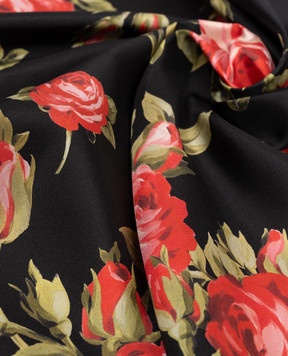 Dolce&Gabbana Черный платок из шелка в цветочный принт FN092RGDDPM