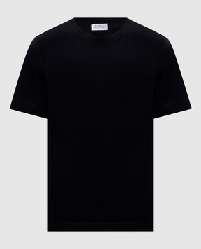 Brunello Cucinelli Черная футболка с цепочкой мониль M0T81BI100