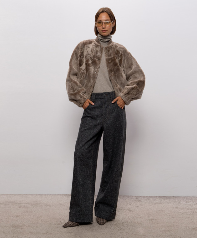 Brunello Cucinelli Бежевый гольф с кашемиром и шелком M41800063 изображение 2