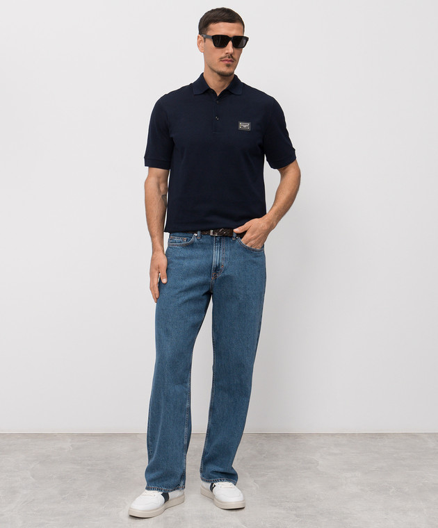 Dolce&Gabbana Голубое поло с патчем логотипа G8PL4TG7P1D изображение 2