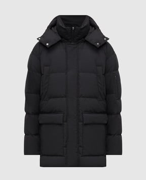 Herno Чорний пуховик з принтом логотипа PI001292U12840