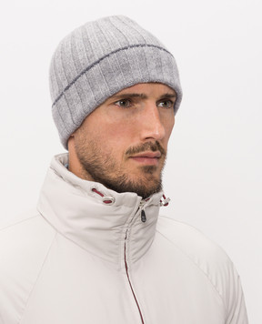 Brunello Cucinelli Шапка серого цвета из кашемира M2240900