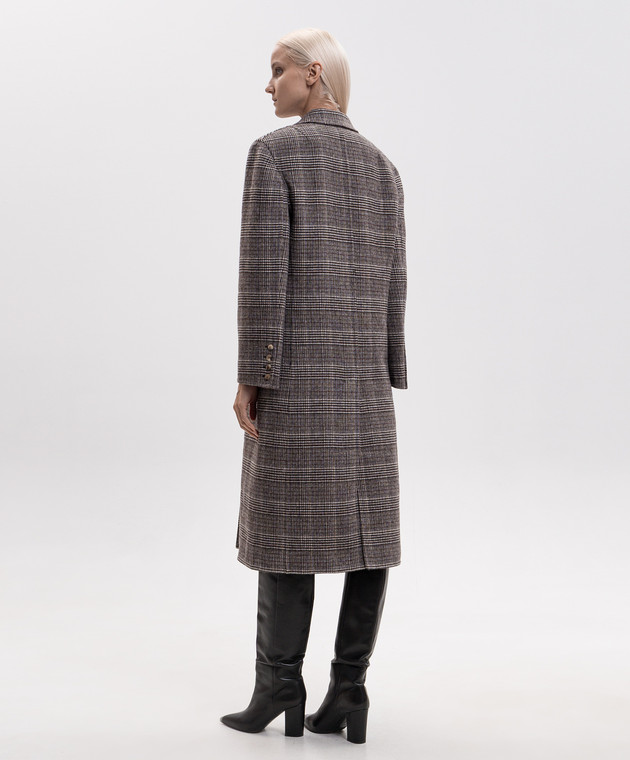 Ermanno Scervino Двухбортное пальто из шерсти в клеточку D496D314ZLD изображение 4