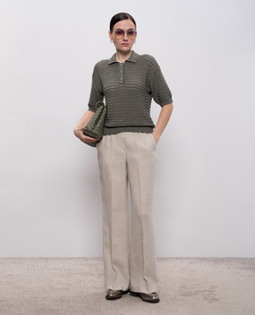 Peserico Бежевые брюки из льна P0423402629