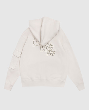 Off-White Дитяча бежева спортивна куртка з принтом емблеми 44BBE005S26F001