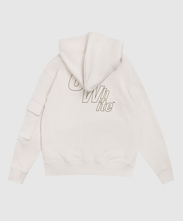 Off-White Дитяча бежева спортивна куртка з принтом емблеми 44BBE005S26F001 зображення 2