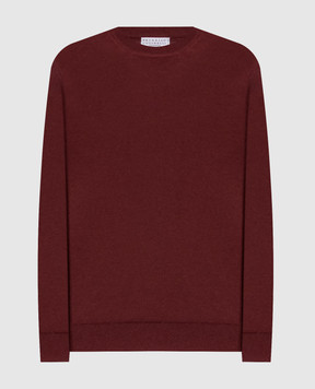 Brunello Cucinelli Бордовий джемпер з кашеміру M12244400P
