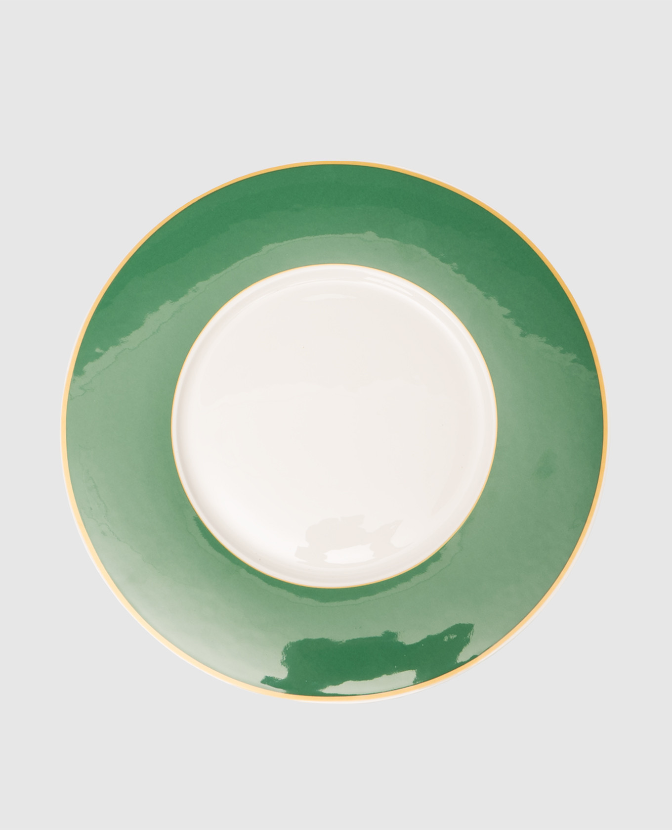 

Белая фарфоровая сервировочная тарелка Striche Verdi e Oro, Белый, Посуда
