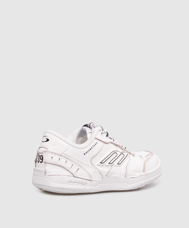 Balenciaga Белые кожаные кроссовки Hamptons 841763WCURS изображение 3