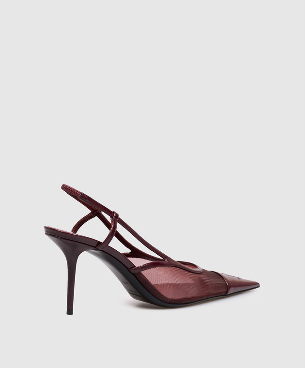 Saint Laurent Бордовые слингбеки RENÉE с монограммой Cassandre 869662AAGMC изображение 3