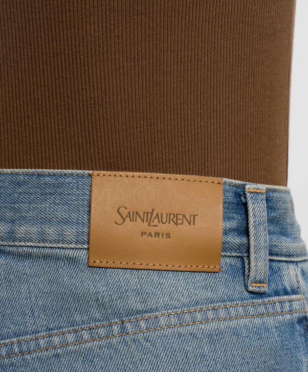 Saint Laurent Голубые джинсы с эффектом потертости 873827Y863G изображение 5