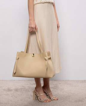 YUZEFI Бежевая кожаная сумка-тоут GYOZA GYOZATOTE