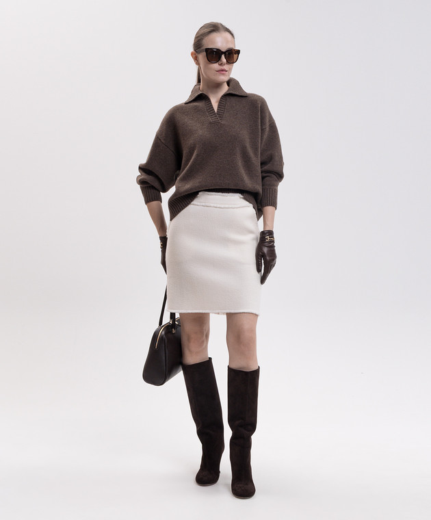 Max Mara Weekend Коричневий пуловер AGRE з вовни WKDAGRE зображення 2