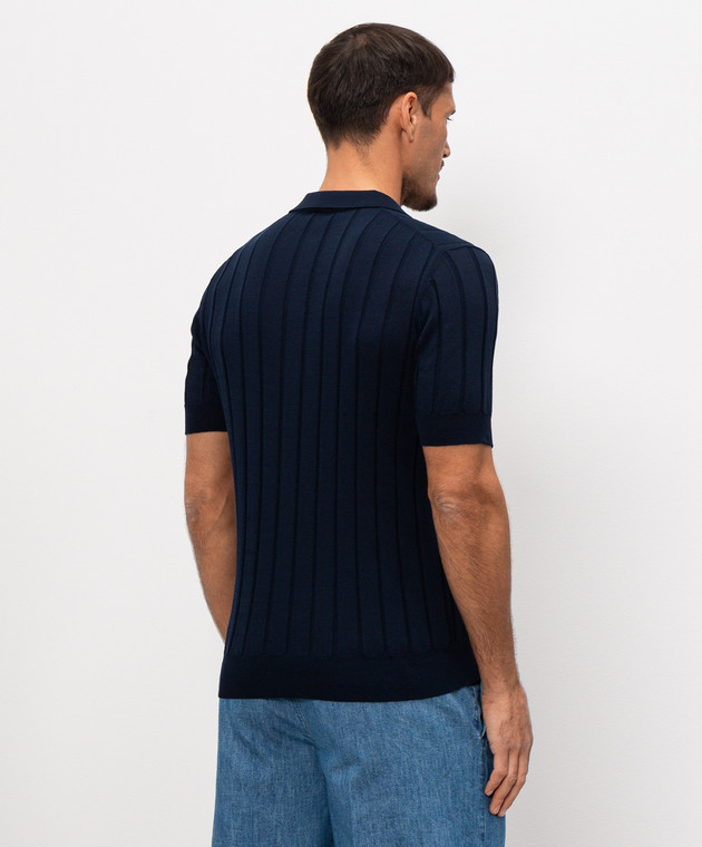 Pini Parma Синє поло з бавовни POLORIBBL зображення 4