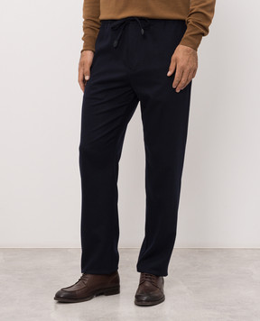 Canali Сині штани з вовни AN04763U97003