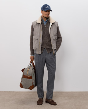 Brunello Cucinelli Сірий пуховий жилет з вовни MM4701624