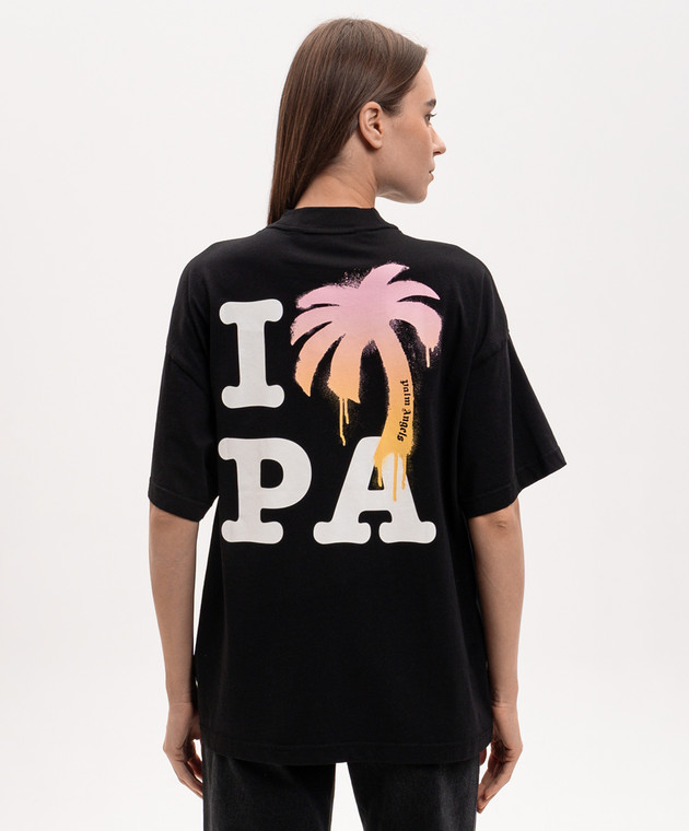 Palm Angels Черная футболка I Love PA PWAA07BS26JER004 изображение 4