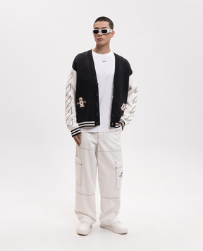 Off-White Білі штани-карго з вишивкою логотипа 44XCF04ES26F001