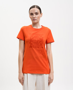 Max Mara Оранжевая футболка GIOVANE с вышивкой монограммы MXMGIOVANE