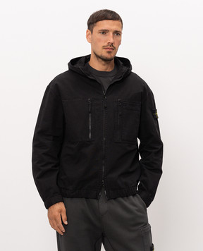 Stone Island Чорна куртка з патчем логотипа L2S151200011S0211