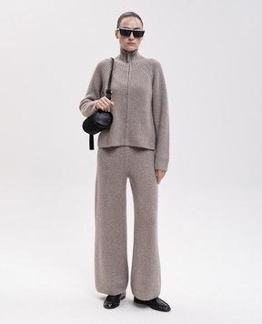 Allude Бежевый кардиган из шерсти и кашемира на молнии 26517032