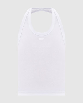 Vetements Білий топ в рубчик WH27TT164W