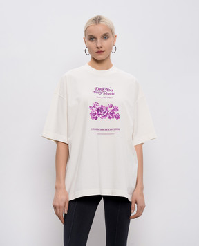 Vetements Белая футболка в принт ME76TR263V