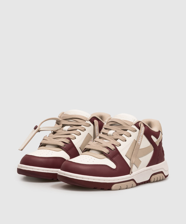 Off-White Кожаные кроссовки Out Of Office с нашивкой эмблемы OF05727609 изображение 2