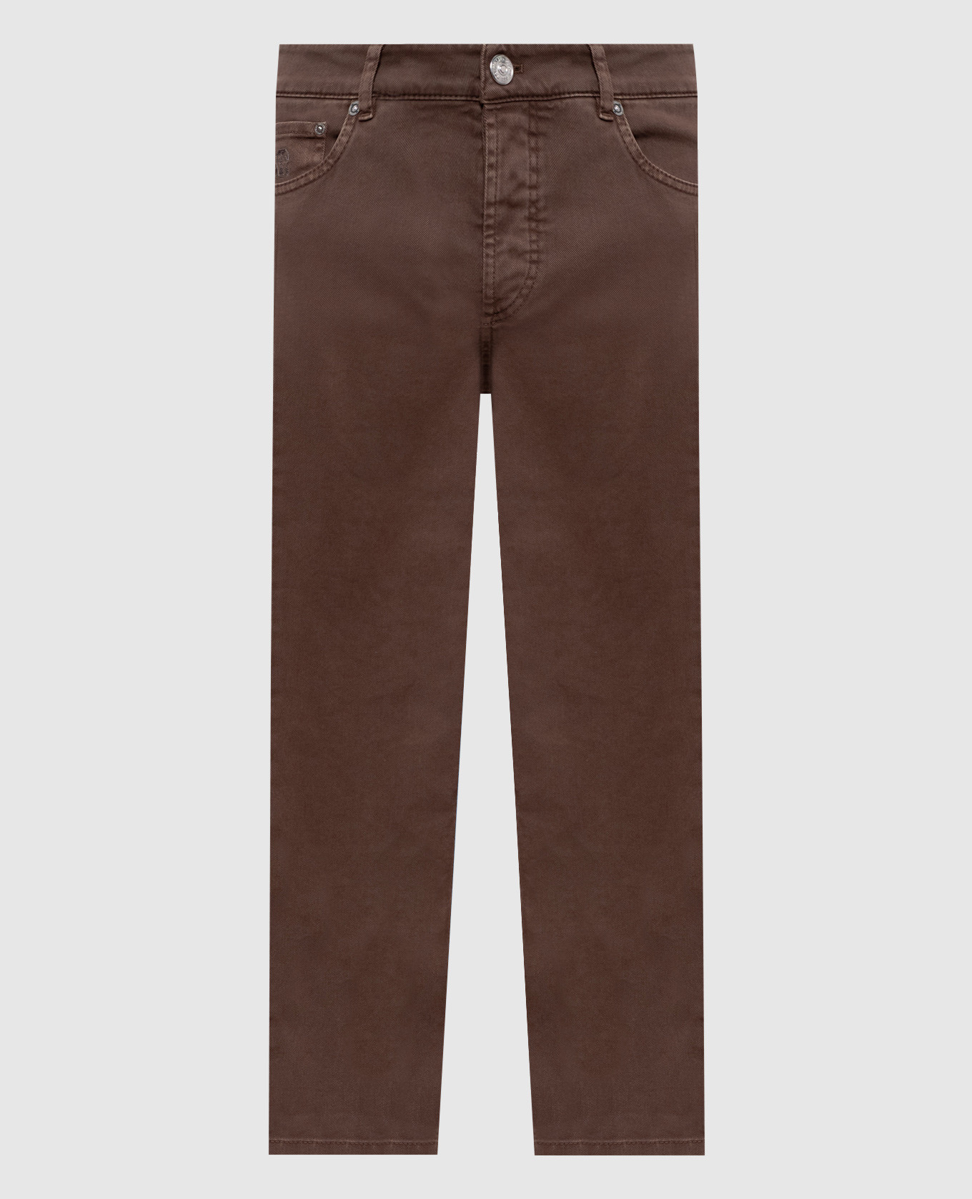 Коричневые джинсы с логотипом