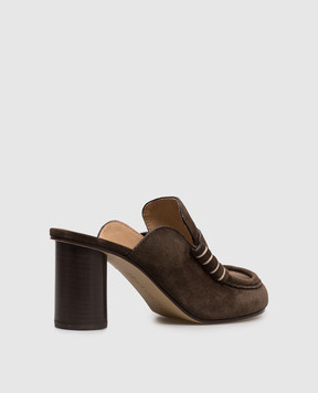 JW Anderson Коричневые замшевые мюли Loafer PU0037LA0364