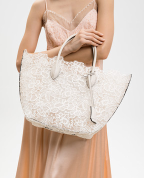 Ermanno Scervino Біла сумка-тоут в квітковий візерунок D483S415PYV