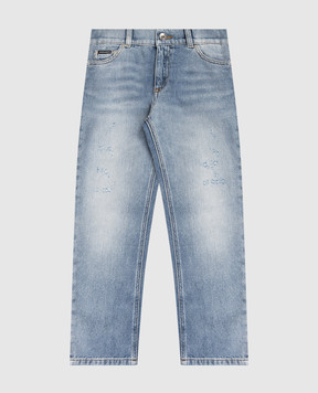 Dolce&Gabbana Детские голубые джинсы с эффектом потертости L42F90LDD83812+
