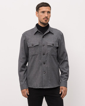 Canali Сіра сорочка з вовни AR0347231019