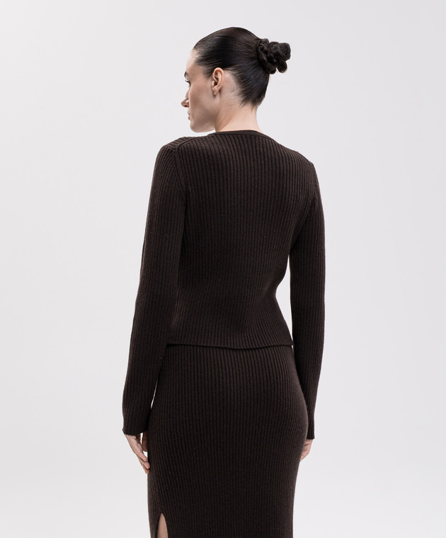 Allude Коричневый кардиган из шерсти и кашемира 26517080 изображение 4