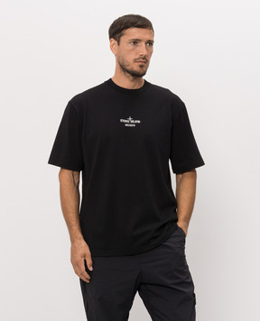 Stone Island Чорна футболка з принтом ARCHIVIO L2S152100033S0091