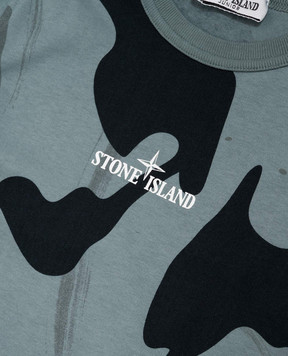 Stone Island Детская голубая футболка в камуфляжном принте L2S162100004S050814