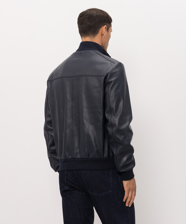 Stefano Ricci Синя шкіряна куртка M7J6300200NPSTR6 зображення 4