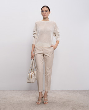 Peserico Білий ажурний джемпер з паєтками A99030F129234R