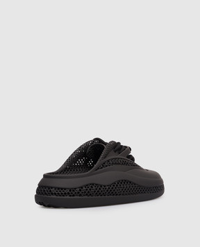 2AM Чорні шльопанці з фатурним логотипом BUS6GL20241013B