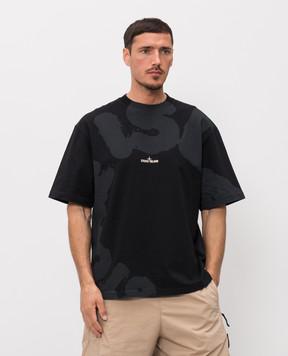 Stone Island Чорна футболка з принтом емблеми L1S152100002S0365