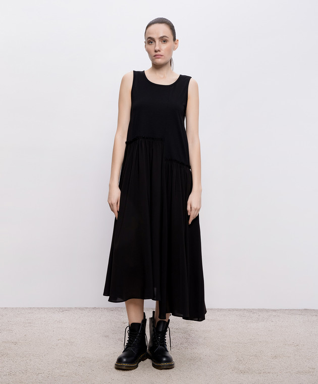 Y`S Yamamoto Чорна сукня з оборкою YKD14802 зображення 3