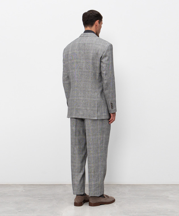 Brunello Cucinelli Костюм с леном в виндзорскую клеточку MB4279CFN2 изображение 3